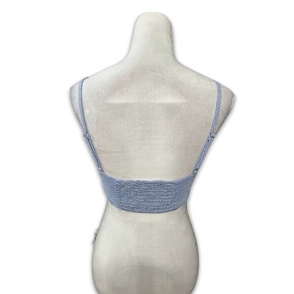 Favorite Daughter Ex-Boyfriend Bra Adjustable Straps Padded Blue/White W M NWOT - Picture 5 of 9